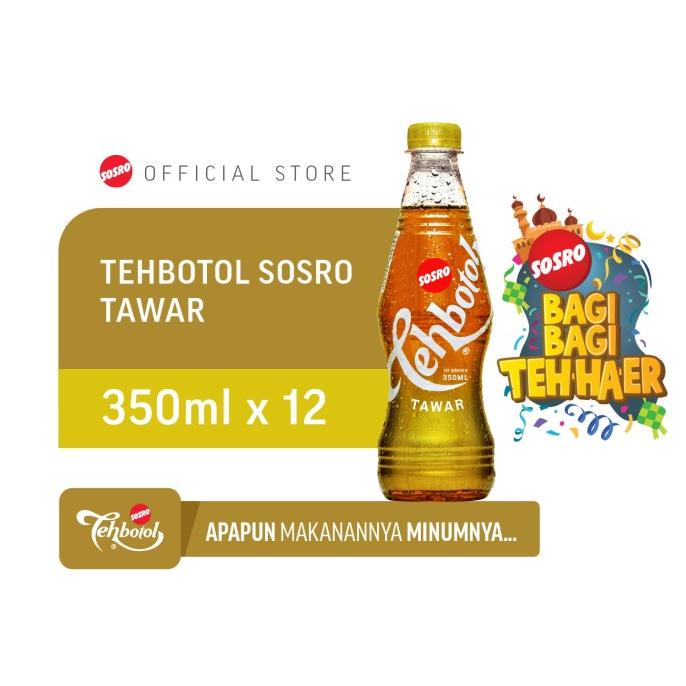 

[ COD ] 2 Karton Tehbotol Sosro Tawar 350 ml Free 1 Pc Totte Bag PROMO Kode 1105