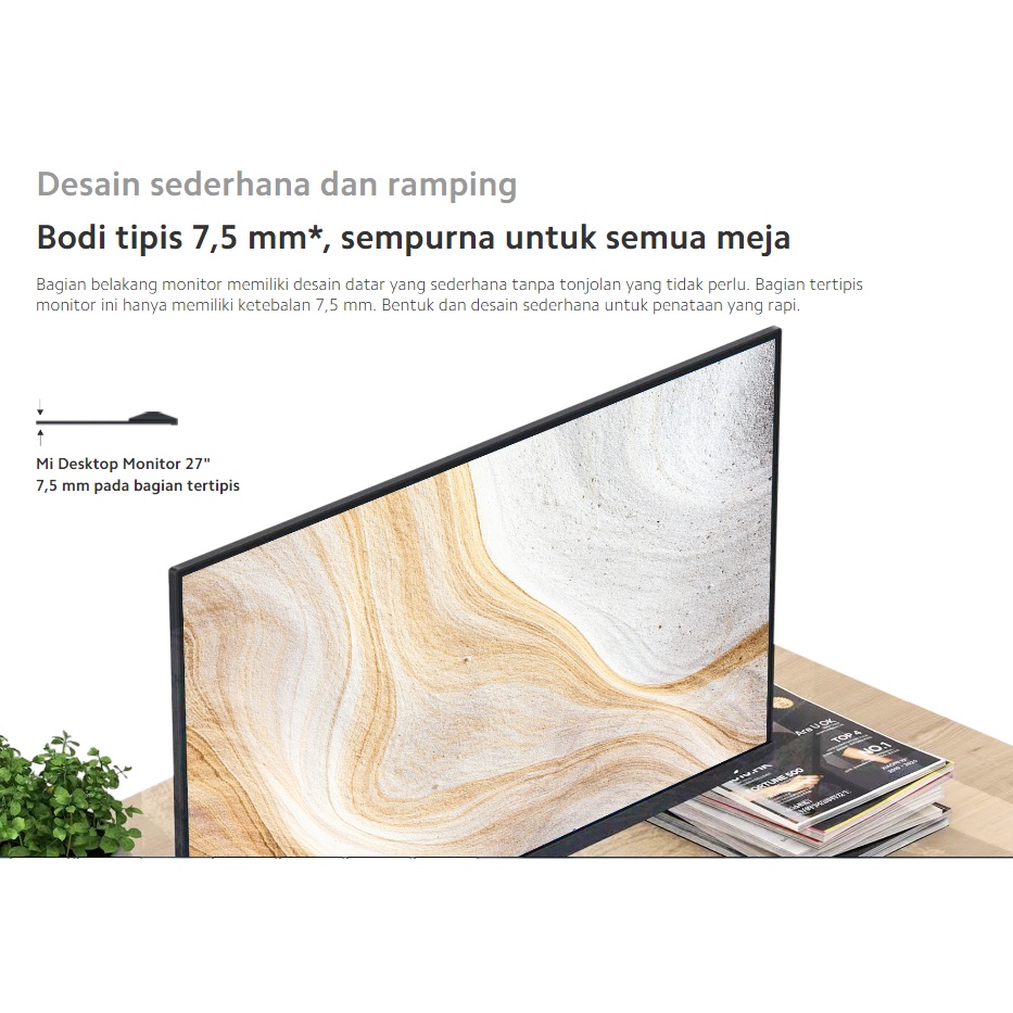 Monitor Xiaomi 27 inch Xiaomi Mi Desktop Monitor 27 Inch 1080p Full HD FHD Bezzel Less - Original Garansi Resmi 1 Tahun