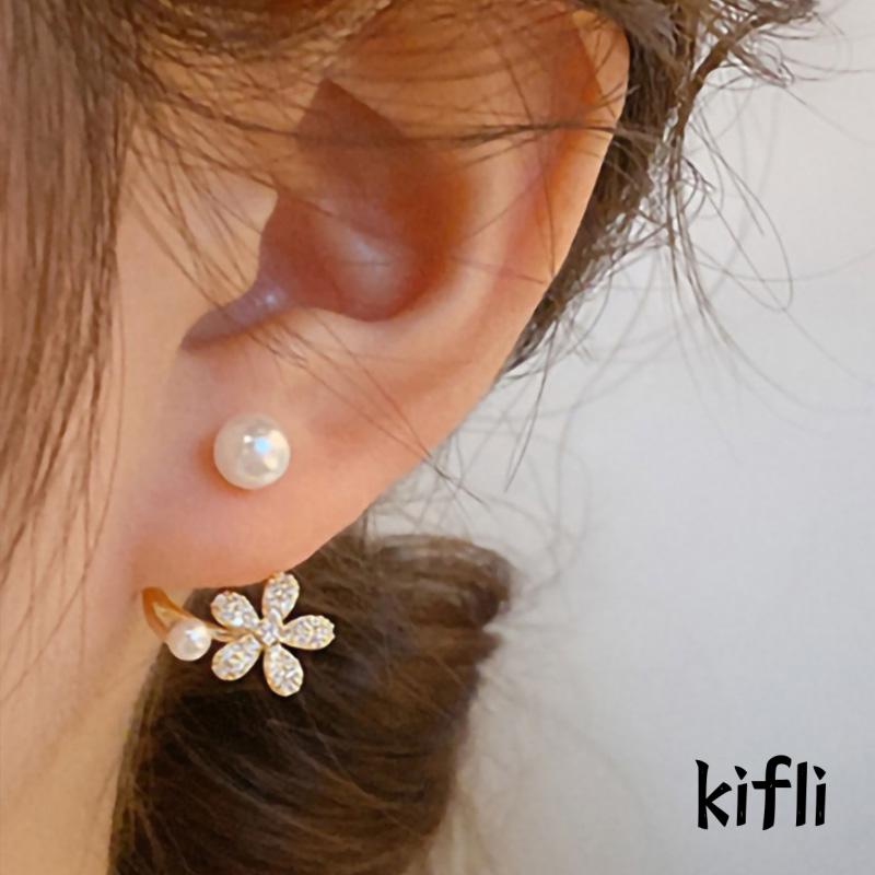 Anting Tusuk Sterling Silver 925 Model Ekor Ikan Dengan Mutiara Elegan Untuk Wanita (KD) 2021