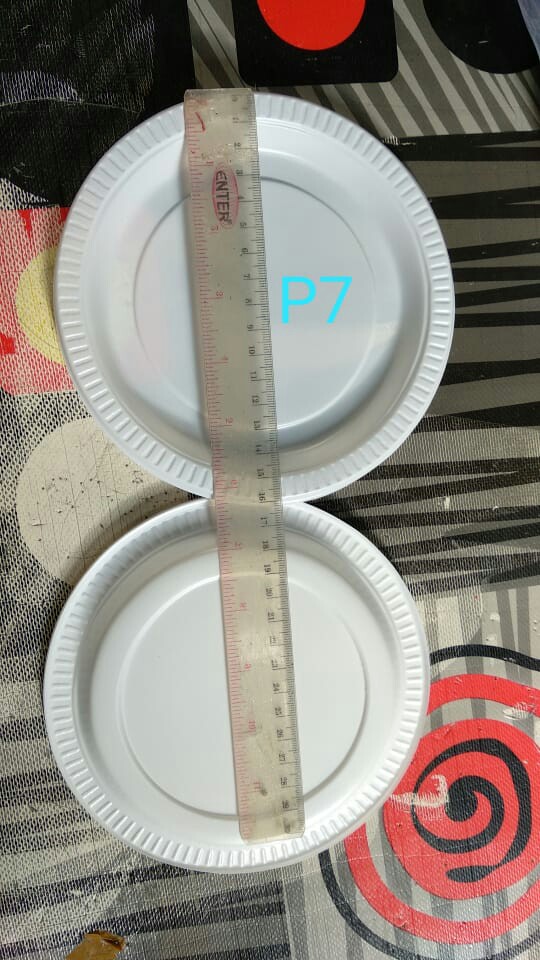 @50pcs Piring Plastik P7 Ukuran Sedang / Piring Pesta Sekali Pakai Putih Susu