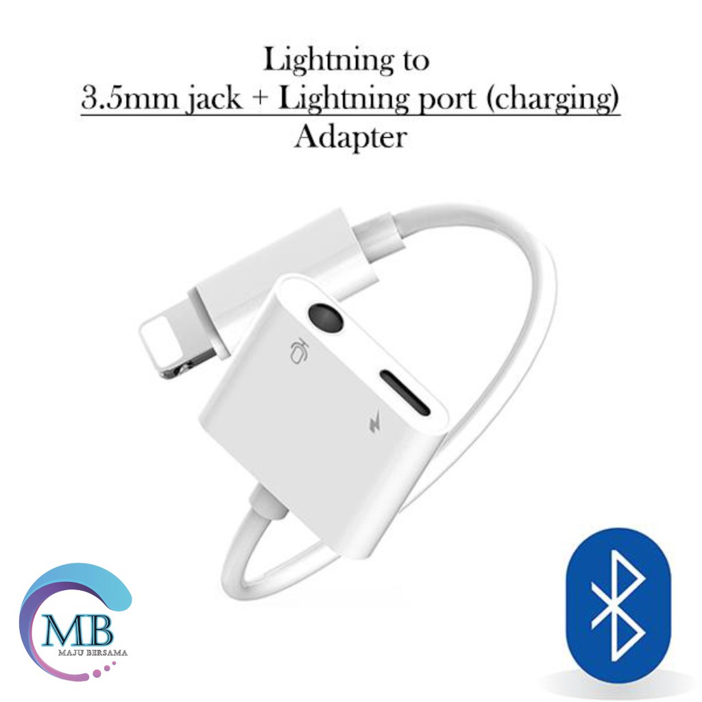 M039 MH030 DUAL CONECTOR CONVERTER SPILTER I PONEE LIGTHING TO JACK AUDIO 3.5MM ADAPTER 2IN1 7 7+ 8 MB484