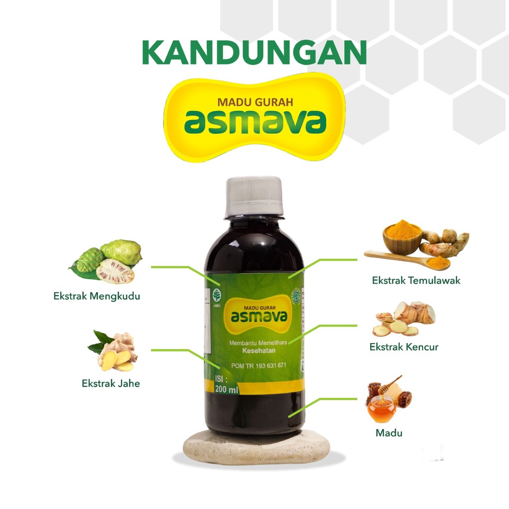 Madu GURAH ASMAVA Obat Batuk Berdahak Kering Gatal Radang Sakit Tenggorokan Flu Asma Sinusitis Sesak Nafas Paling Ampuh Bpom