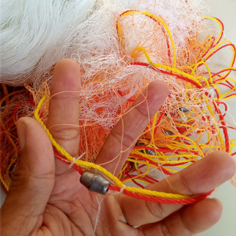 RB jaring pukat nilon udang ikan nelayan jaring 3 lapis arida siap pakai murah