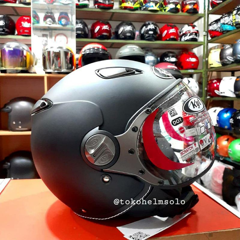 Helm KYT Elsico Black Doff Polos