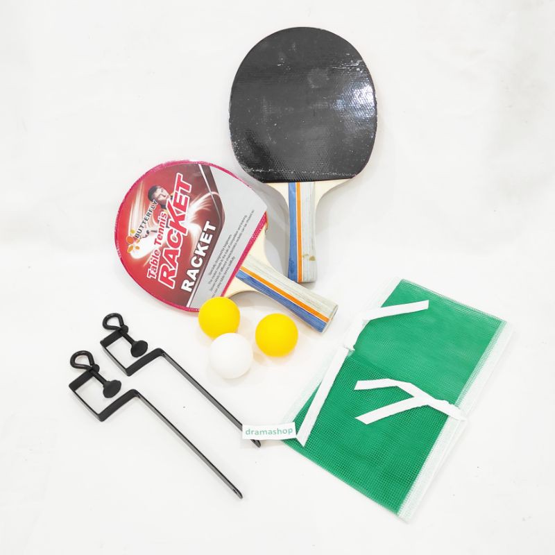 Set perlengkapan raket bet bat tiang net tenis meja pingpong untuk pemula