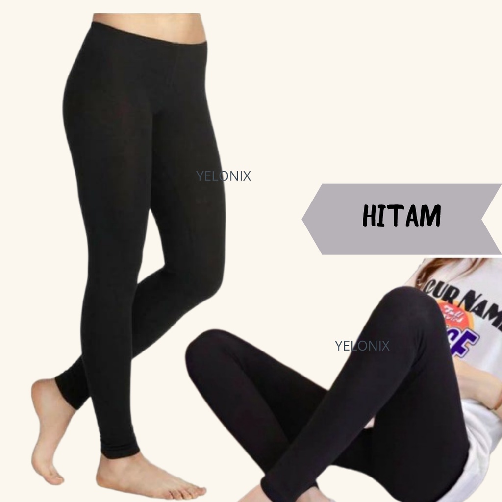 Legging Rayon Spandek Kaos L - XXXL / Legging Panjang Bahan Kaos - YELONIX