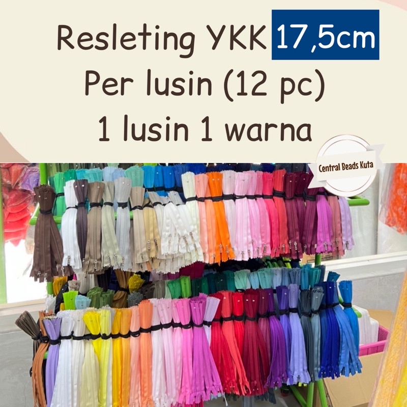(lusin) resleting YKK CFC 7” / resleting 17,5cm YKK