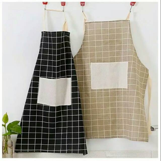 Dc097 Apron Celemek Masak Dapur Korean Style Bahan Kanvas