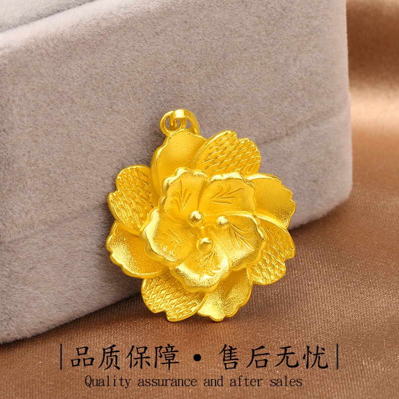 Kalung Liontin Rose Gold Plated Emas Asli Kadar 375 3D Gaya Bangkok Untuk Wanita