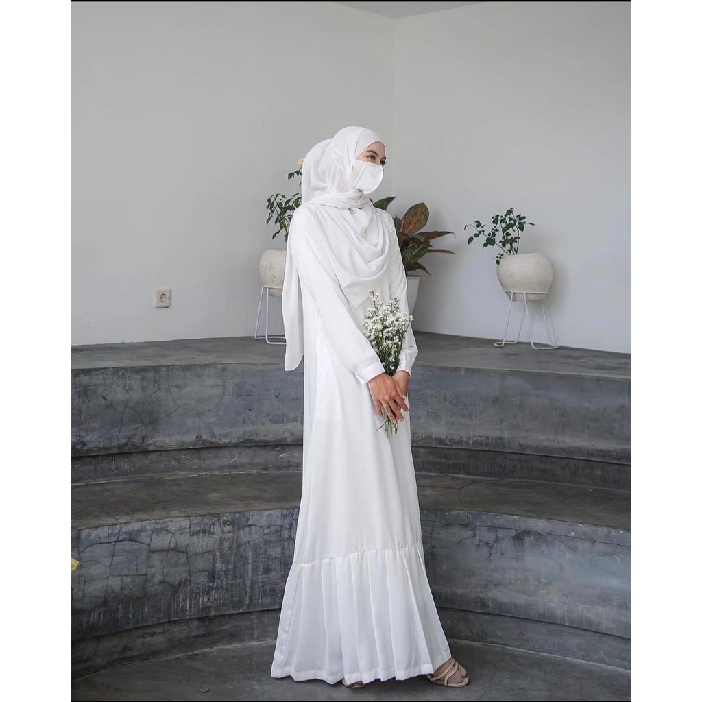 GF02 ~ GAMIS PUTIH | GAMIS CERRY RED | GAMIS BUSUI |  YURI BROKEN WHITE SERIES DRESS |GAMIS POLOS PUTIH | size S M L XL fashion muslim terbaru matt SHAQILA HQ BEST SELLER fashion muslim wanita