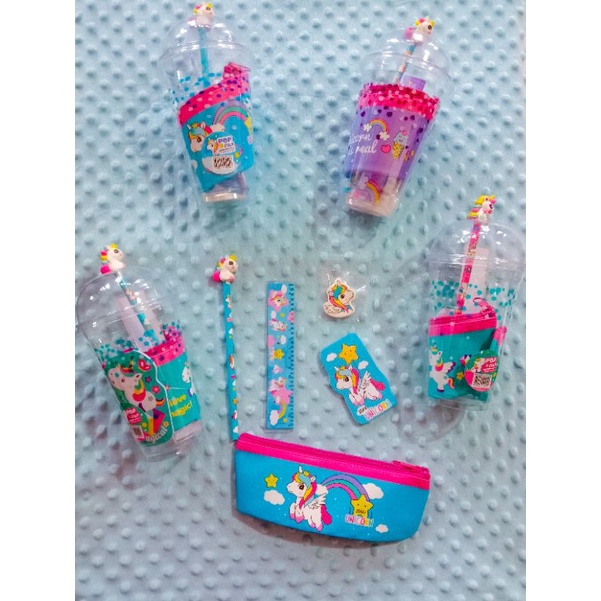 

Unicorn pop cup stationery set