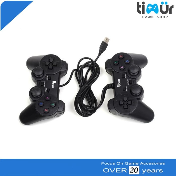 Double Joystick Gamepad USB Stik Stick Dual Shock Komputer PC Laptop ORIGINAL Original original