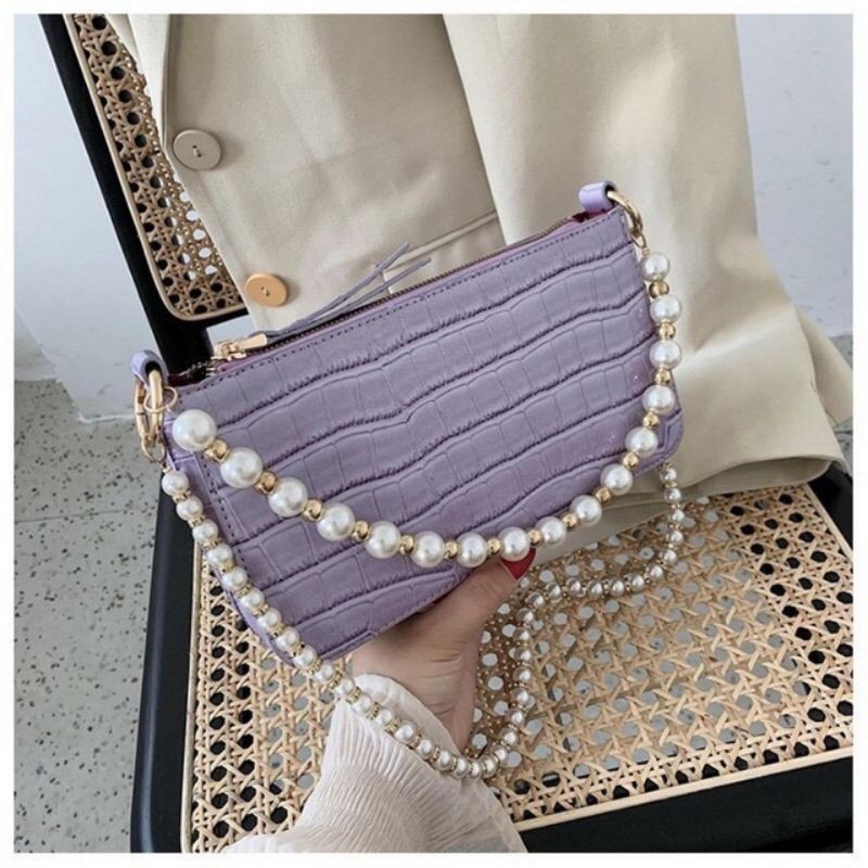 (1 biji) Tali tas Mutiara bw polos