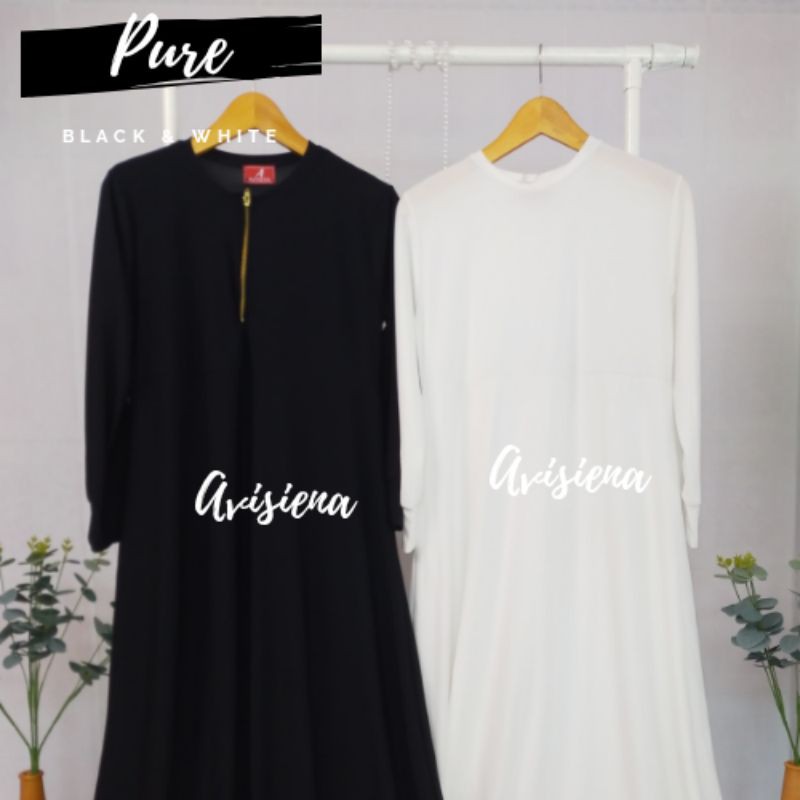 Gamis Hitam dan Putih Polos Size Dewasa, Anak remaja tanggung jumbo oversize polos premium