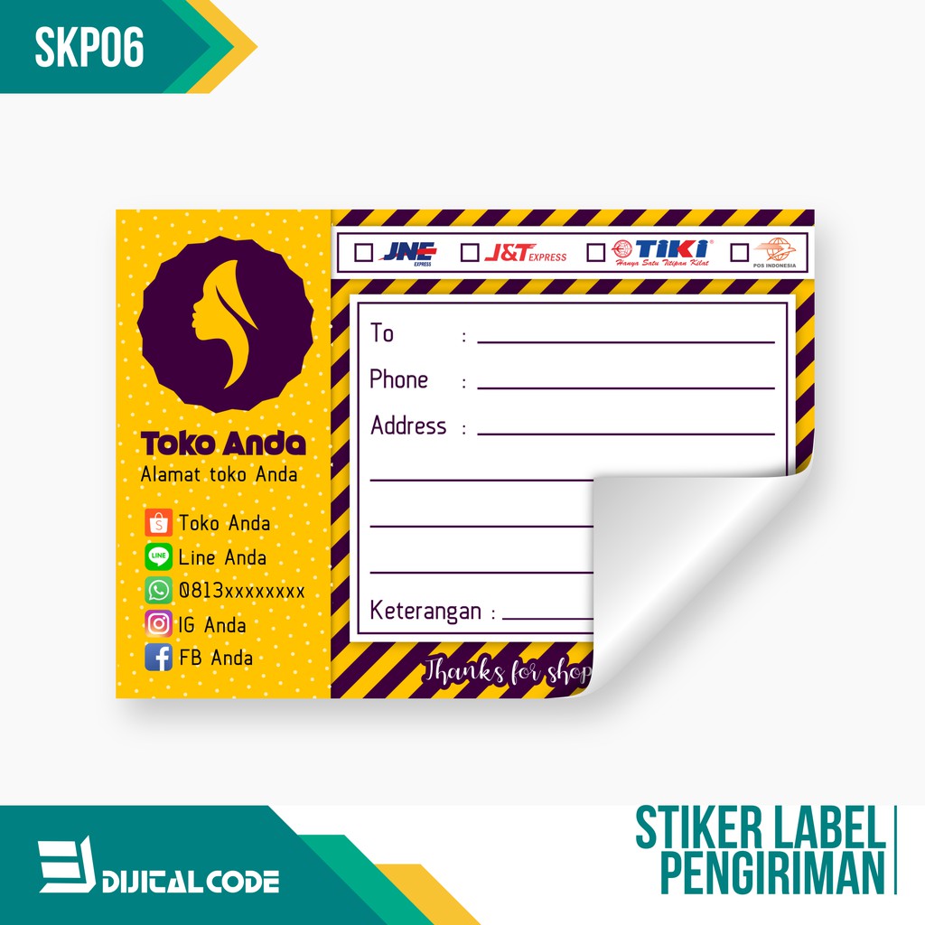 

SKP06 Stiker Label Pengiriman Paket Online Shop Olshop New