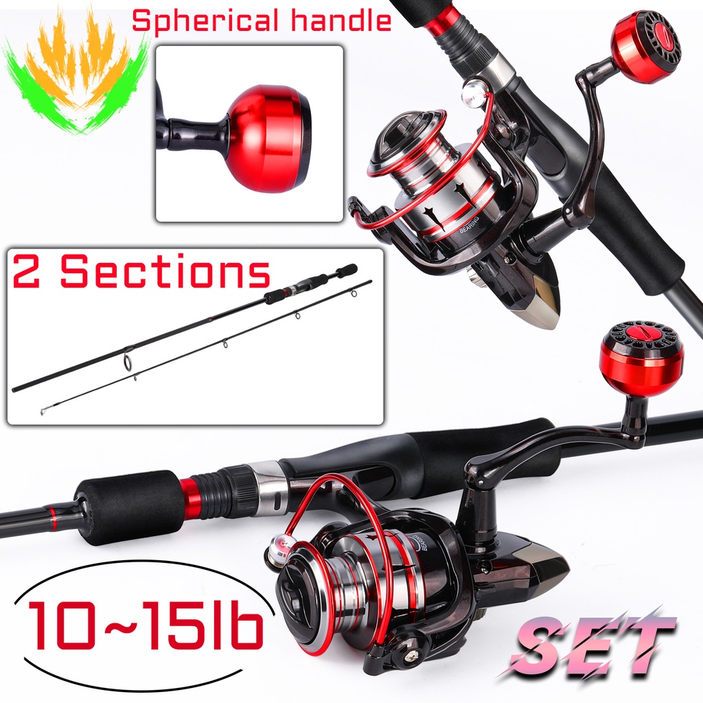 Reel Pancing Max Drag 15kg Metal/EVA Ball Grip Reel 1.8M Dan ML Power Spinning Fishing Rod Set