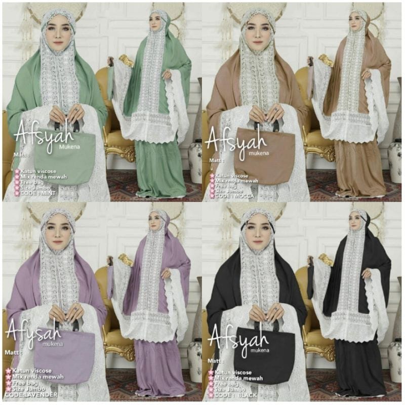 Mukena Afsyah Bahan Rayon Super Premium Super Adem/Terbaru/Terlaris/Bisa COD