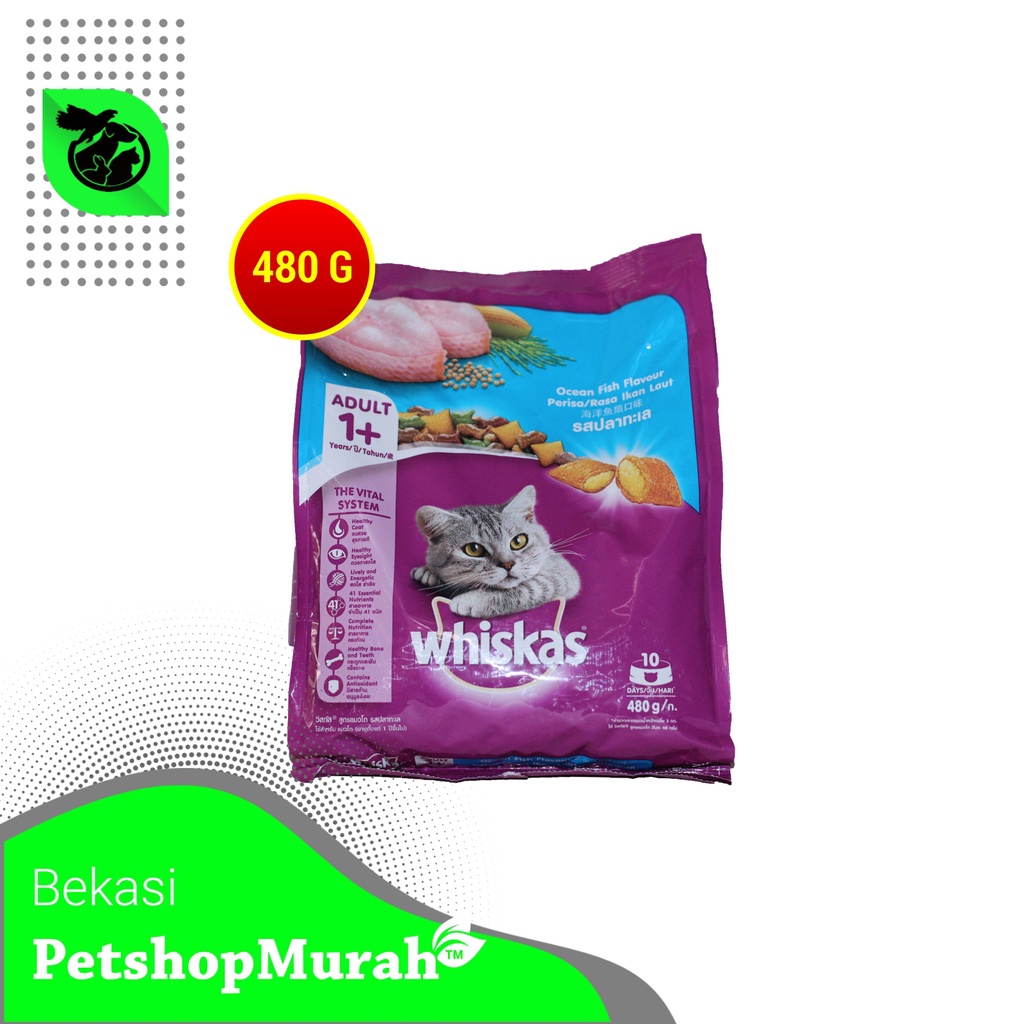 Makanan Kucing Whiskas All Varian 480 Gram