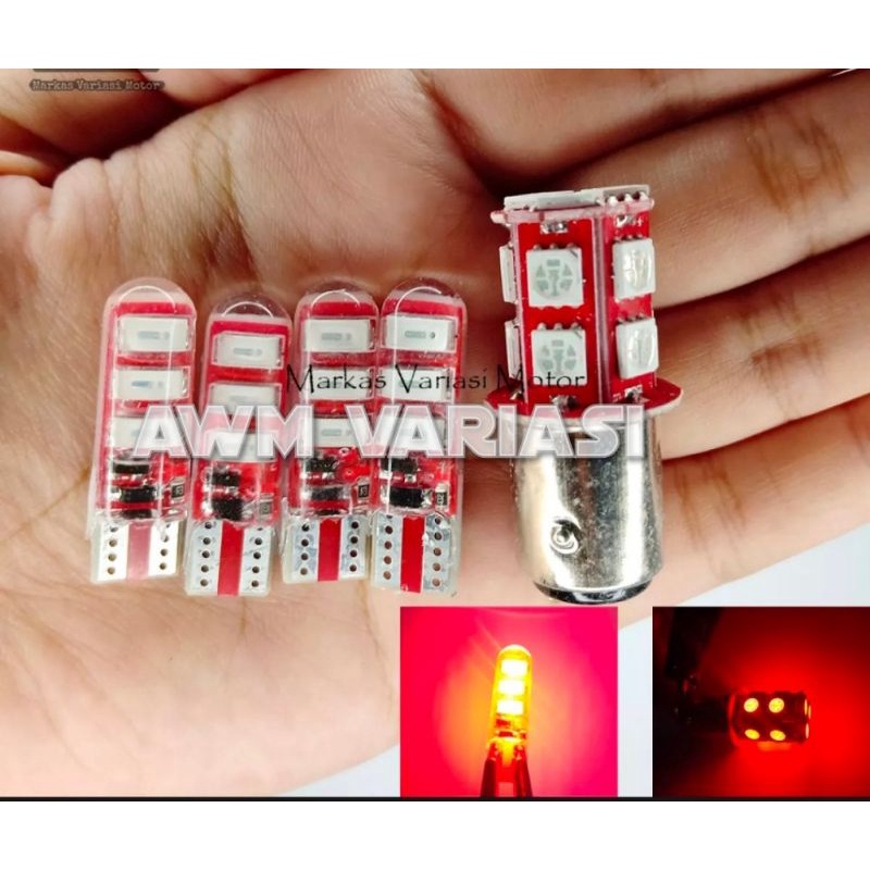 [ PAKET ] Lampu Stop Rem 13 mata Belakang + 4 PCS Sen Jelly DIAM SEIN T10 BISA UNTUK SEMUA JENIS MOTOR