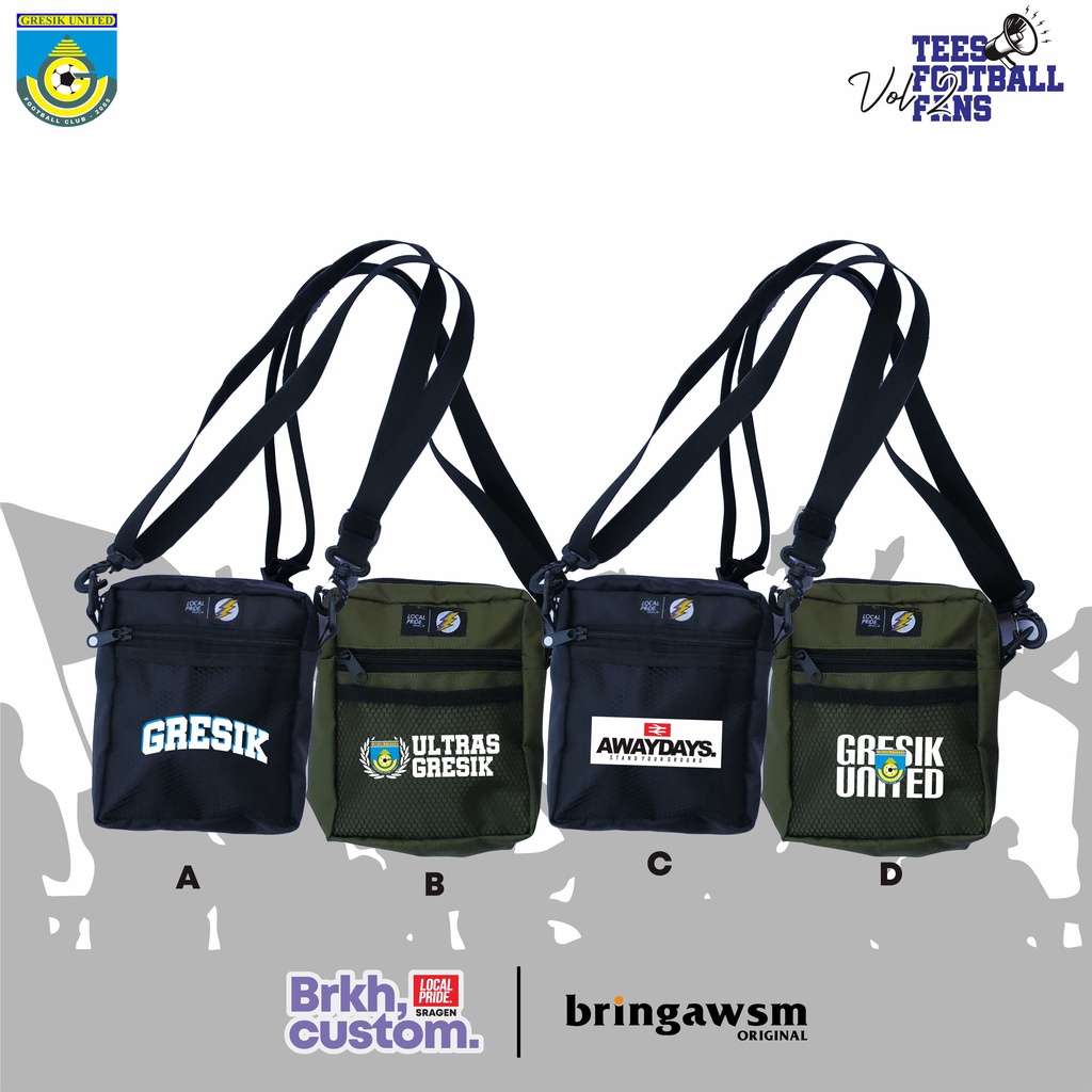 TAS SELEMPANG GRESIK UNITED ULTRAS GRESIK  KAOS CASUAL KAOS SUPORTER KAOS BOLA KAOS DISTRO KAOS AWAYDAYS BRKHCUSTOM