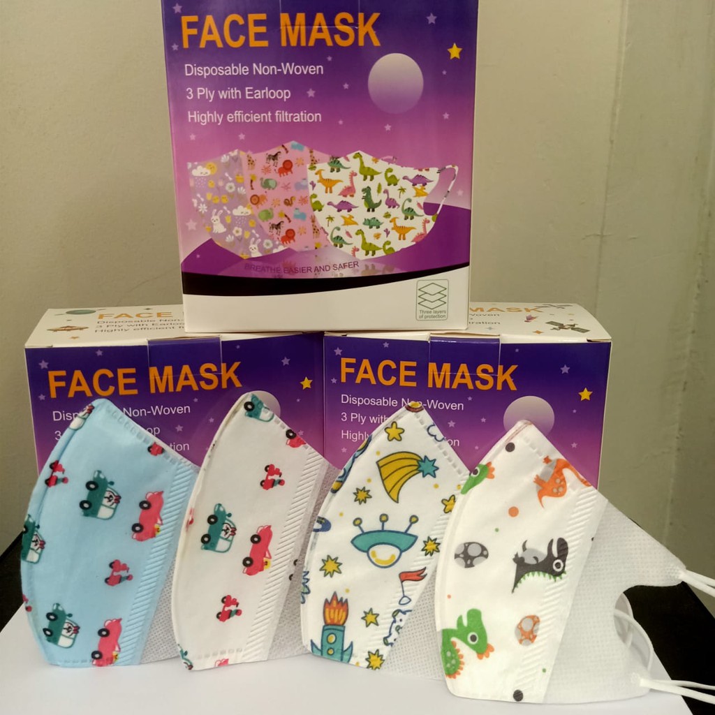 Masker Anak-anak Duckbill Motif Lucu 3ply Cocok Untuk Cewek Cowok / Face Mask Duckbill Earloop Bayi