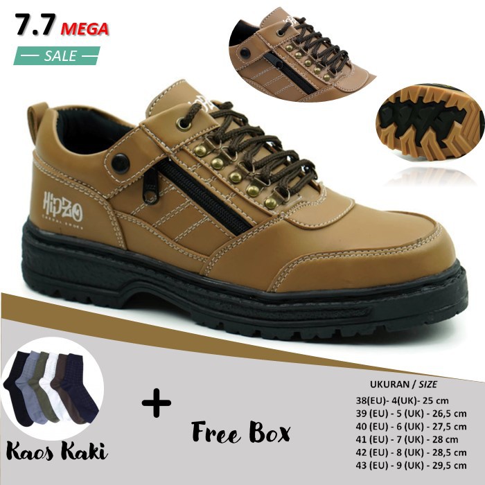 Sepatu pria safety kerja proyek boots sepatu teknik  plat  