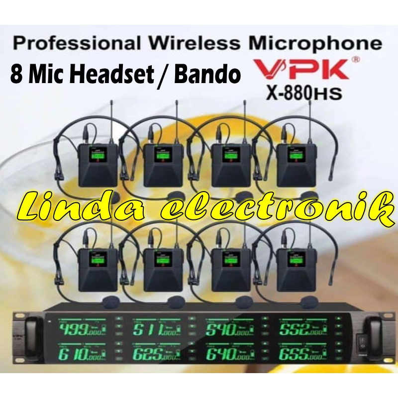 mic wireless vpk x880 hs x 880 hs x880 hs x880hs x-880 hs 8 mic bando