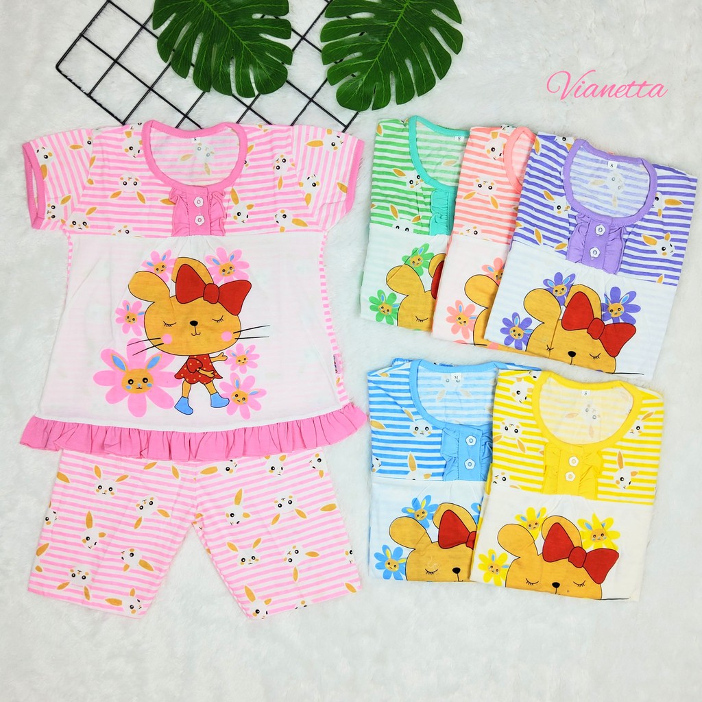 Baju Tidur Anak Perempuan Setelan Anak Perempuan Usia 2-8 Tahun