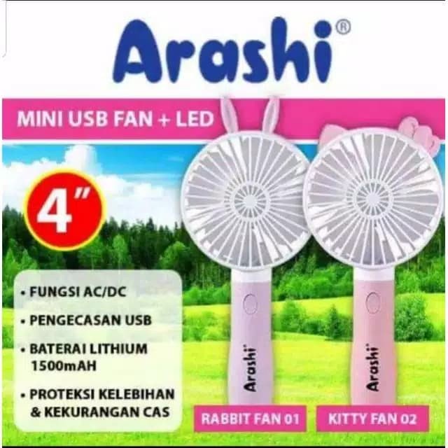 Mini usb Fan kipas Arashi mini fan rabbit fan 01/02 kitty fan tangan