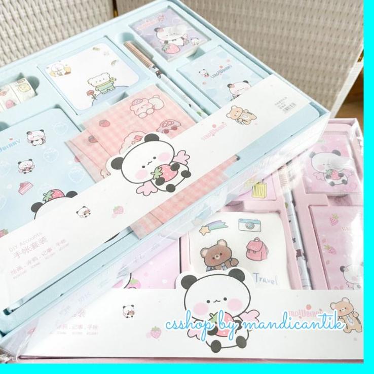 

Terpopuler--PAKET ALAT TULIS 7 IN 1 alat tulis jurnal kelinci/panda cewe ready 2 warna cantik lucu