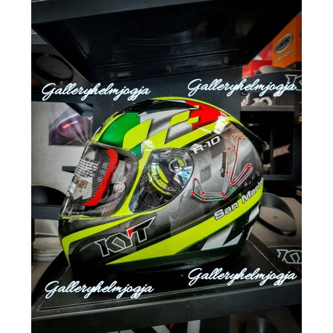 KYT R10 FLAT VISOR SAN MARINO YELLOW FLUO BLACK