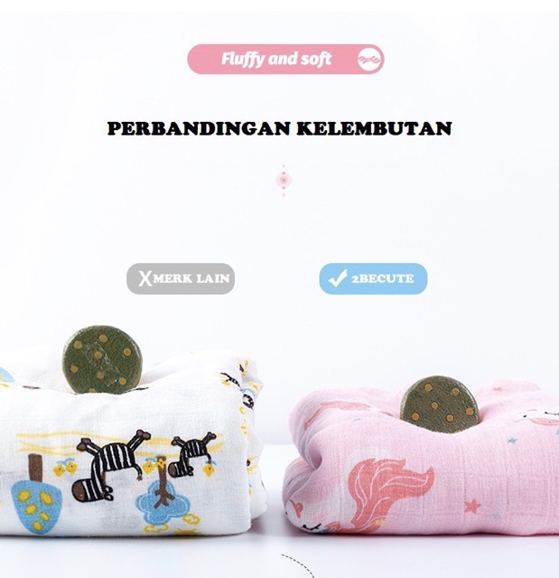 Selimut Bayi Bamboo Fiber Kain Muslin Bedong Bayi Swaddle Baby