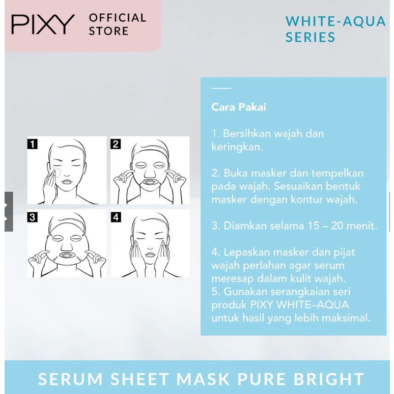 PIXY White Aqua Serum Sheet Mask Pure Bright 20gr