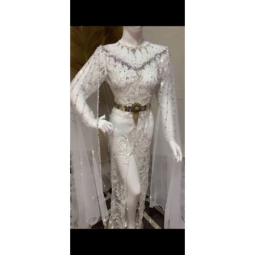 slendang / sleyer kanan kiri hiasan gaun pengantin/hiasan gaun pesta