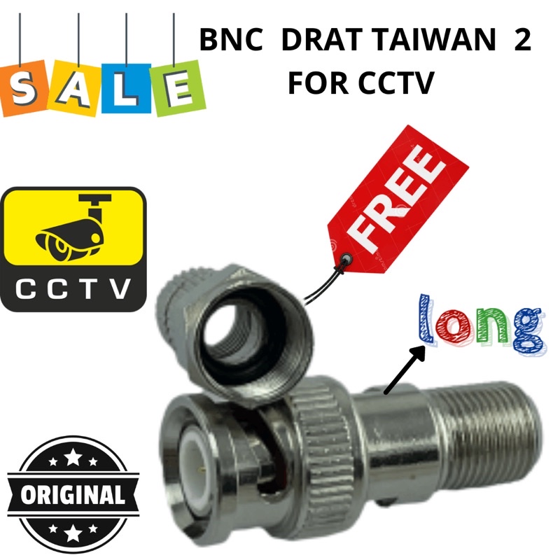 Jack BNC drat taiwan original plus ring F ada karet anti bocor