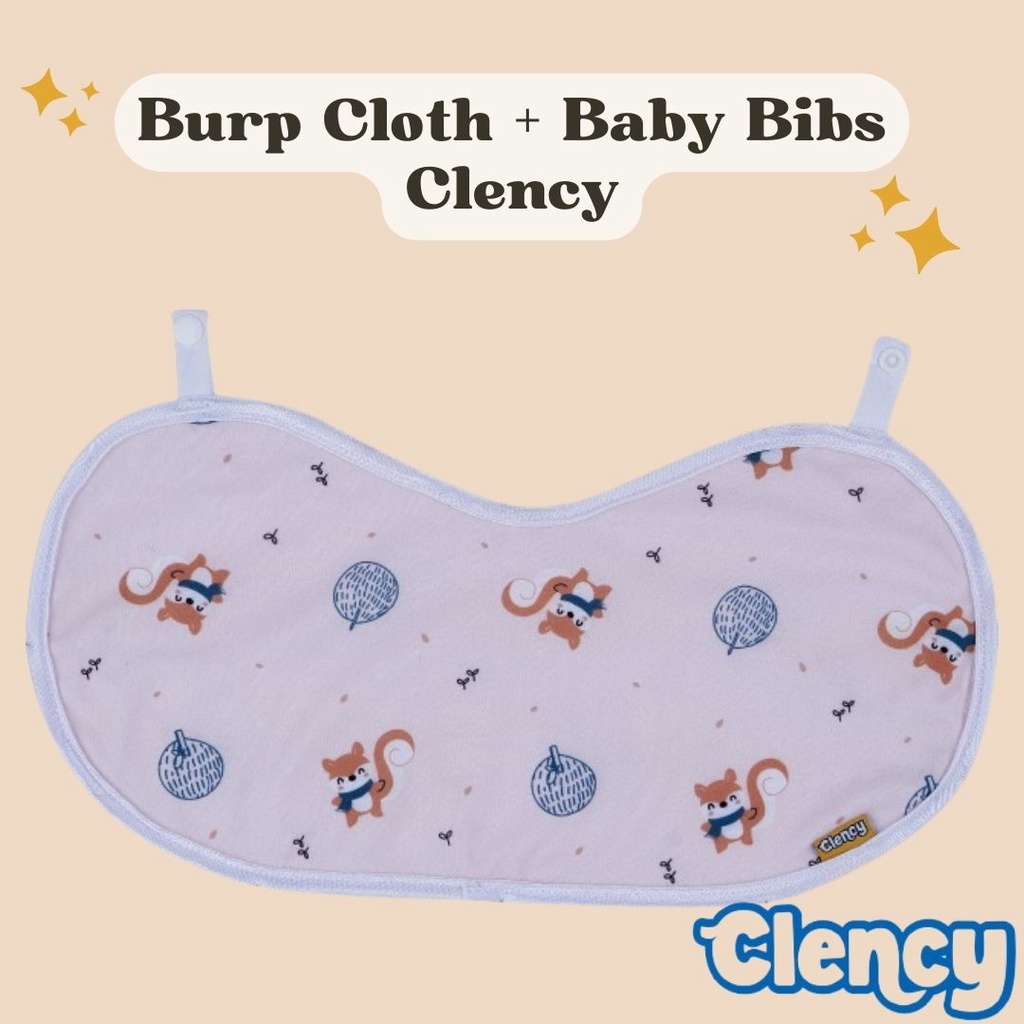 Burb Cloth Tatakan Pundak / tatakan sendawa Burp / Burp bib baby / celemek bayi / tatak iler bayi Clency CLB1011 / CLB1012