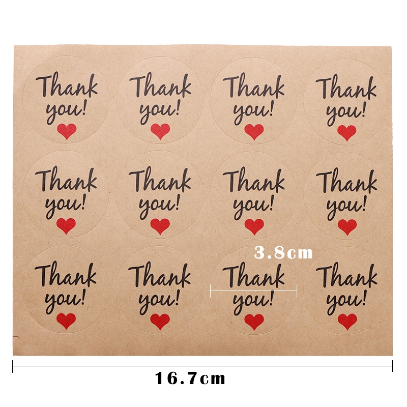 60pcs Stiker Kertas Kraft Bulat Coklat Motif Tulisan Thank You Untuk Dekorasi Pesta Ulang Tahun / Pernikahan