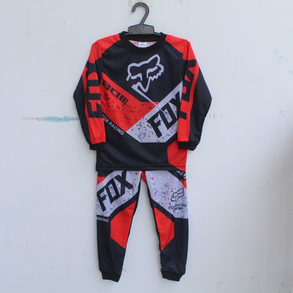 Jersey setelan baju balap baju motocross/setelan baju balap anak laki laki size 2-9 thn