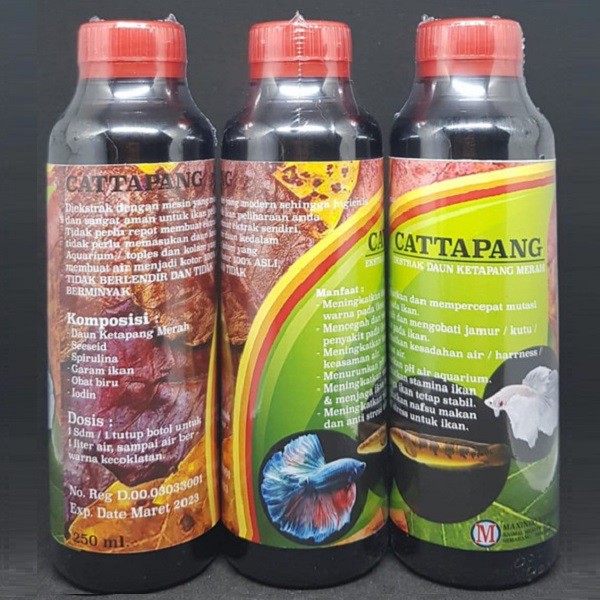 Cattapang 250ml Ekstrak Daun Ketapang Merah Laut Cair Ikan Cupang Hias