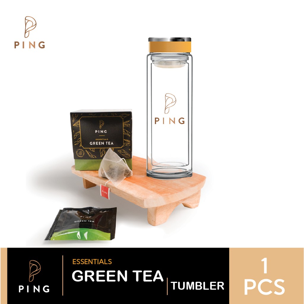 

Ping Essentials Green Tea + Ping Double Glass Tumbler @1pcs