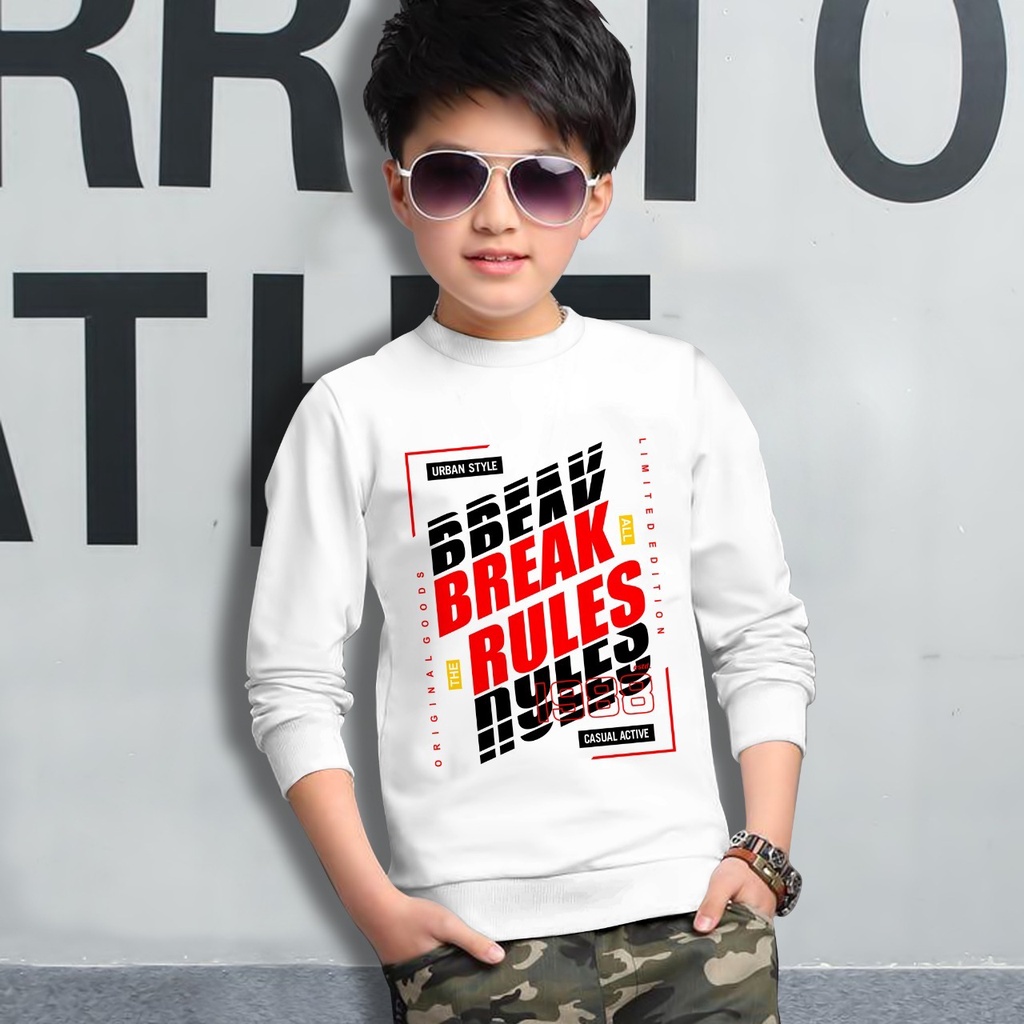 Switer Break Rules Terbaru / Sweater Anak Laki-laki /  Sweeter Gaming Bahan Babyterry / FLAVA_STORE