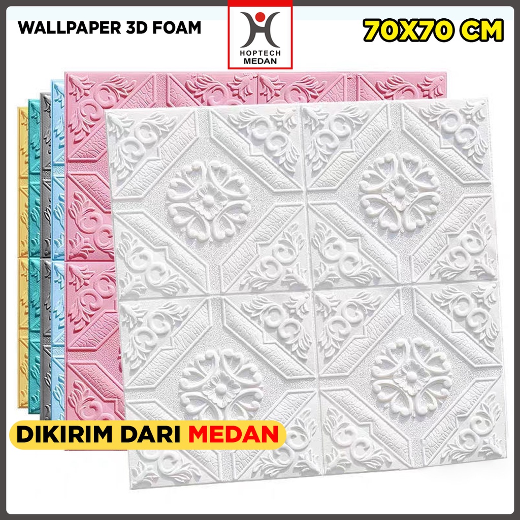 Wallpaper 3D FOAM / Walpaper Dinding 3D Motif Foam Batik More High Quality / Wallfoam Sticker Tembok