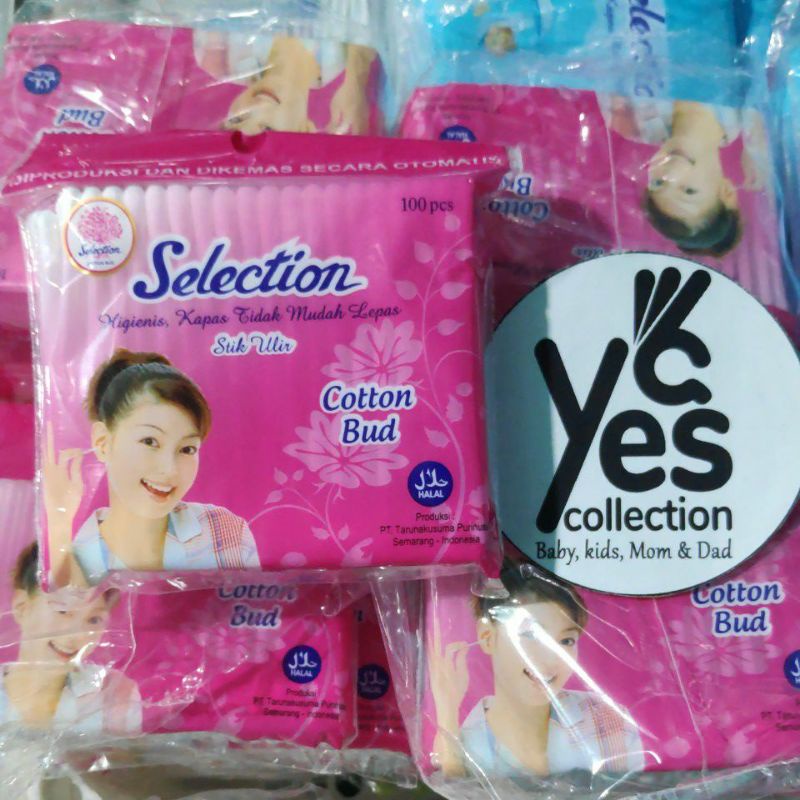 Selection 100 cotton bud buds korek kuping pembersih telinga anak coton kapas stick ulir higinis