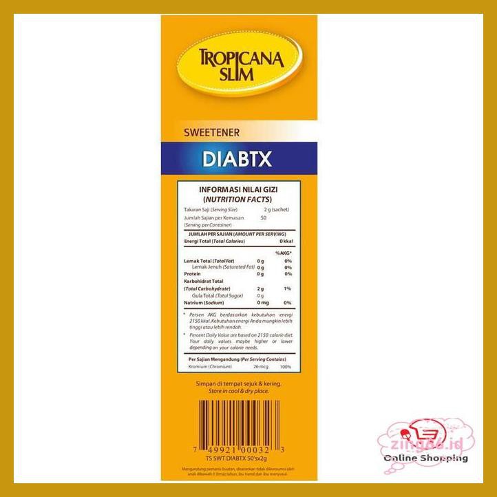 

4R6Ey46- Twin Pack: Tropicana Slim Sweetener Diabtx (50 Sachet) R7Eye59-
