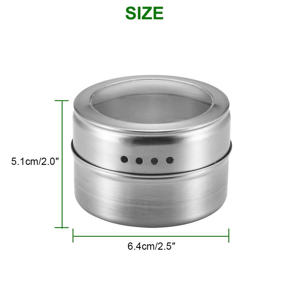 Grab Medan Tempat Bumbu Makanan Magnetic Spice Jar Storage Container Leten C121 - Silver