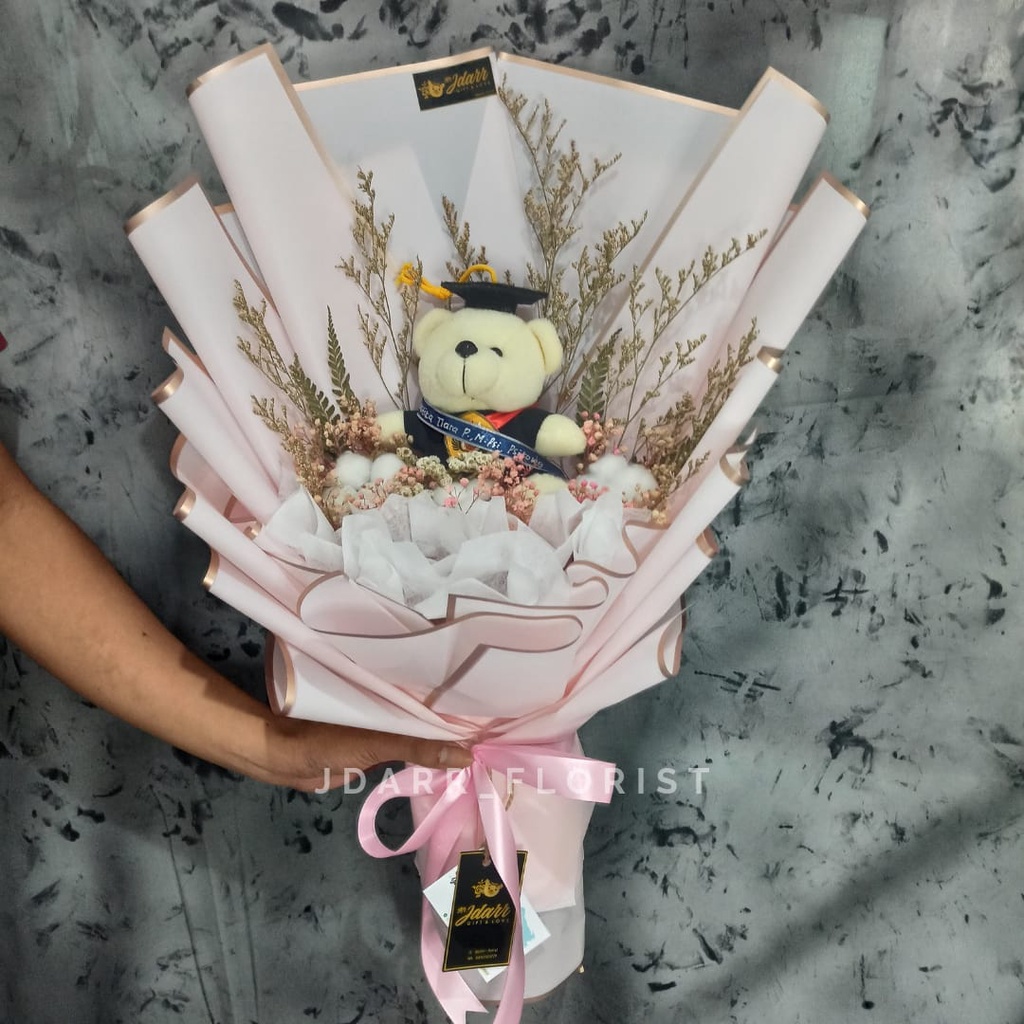 Bouket Boneka Wisuda Full Flower | Bella Bouket Boneka | Bouket Bunga | Premium