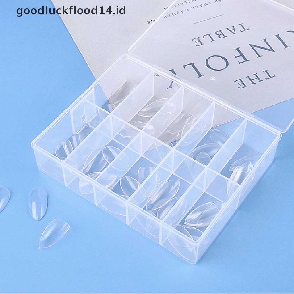 [OOID] Nail Art Storage Case Rhinestone Gems Accessories Clear Plastic Empty Container ID