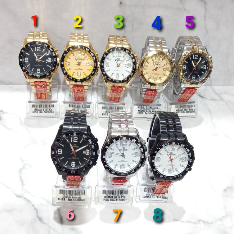 (Toko Ricoh) Jam Tangan Pria Mirage Original 8414 Free Box