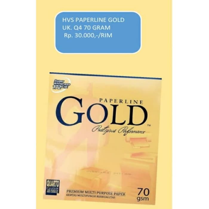 

HVS Paperline Gold Q4 70 Gr (Isi 1 Rim / 500 Lembar)