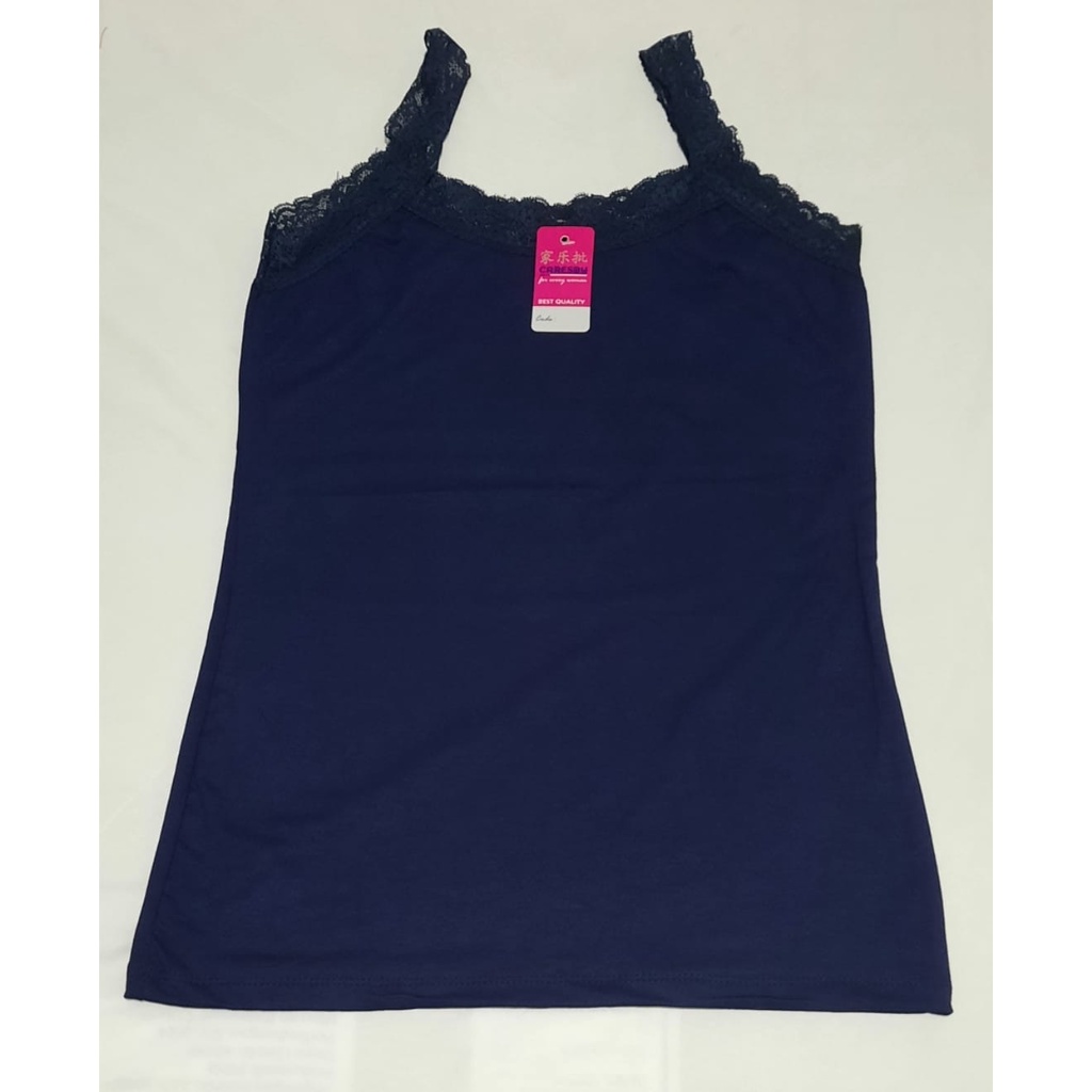 Tank Top Wanita Cewek Dewasa Renda Tali Singlet Spandex Rayon Melar Adem Caresby